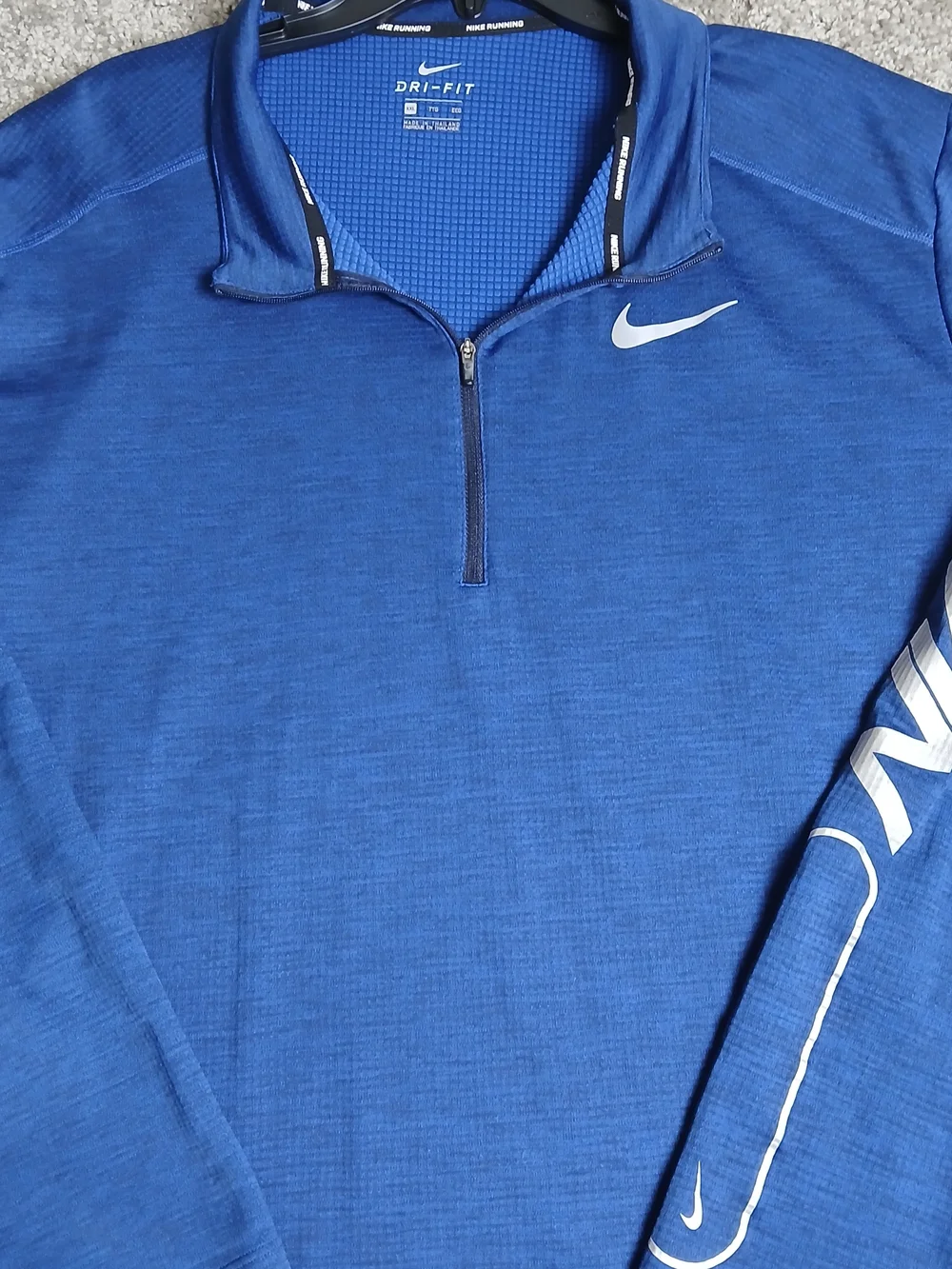 Nike Running Dri-FIT Blue Quarter-Zip Pullover for Men‎ - XXL